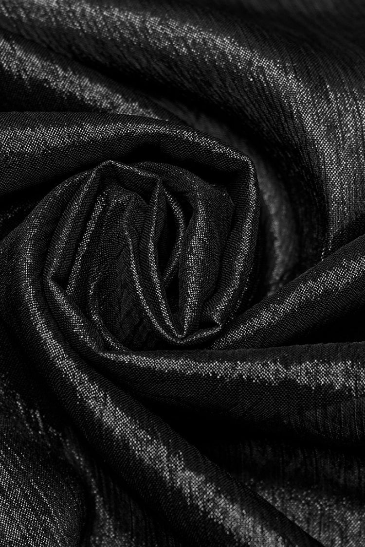Black Stand Collar Jacquard Ruffle Men's Gothic Blouse