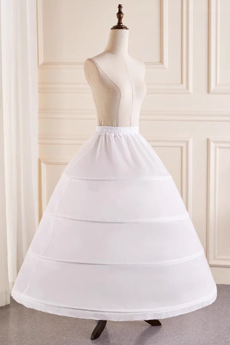 White Multi-Layered Hanayome Fishbone Sweet Lolita Long Petticoat