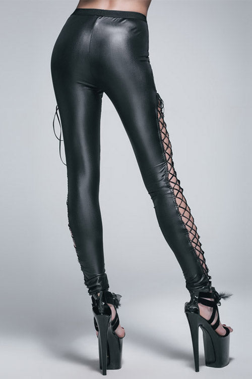 Gothic Flocking Printed Mesh Sexy Leggings Womens Pants