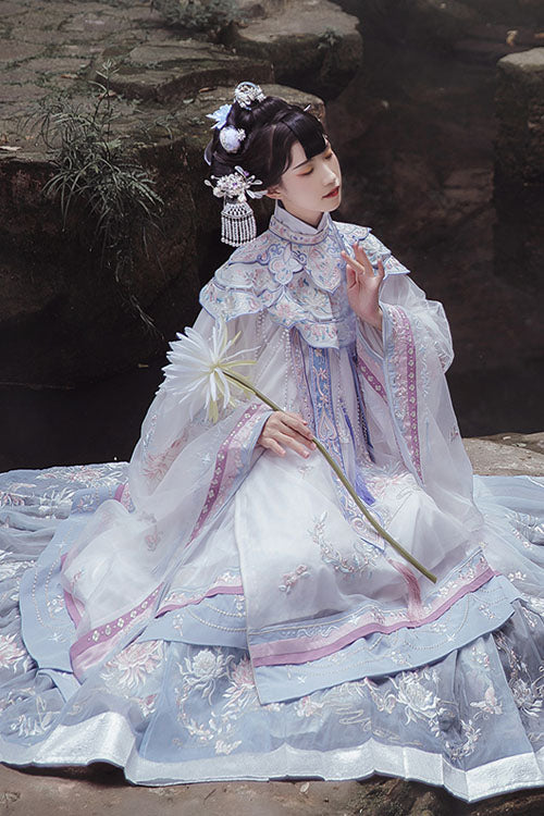 Embroidery Long Coat Horse Noodles Hanfu Dress