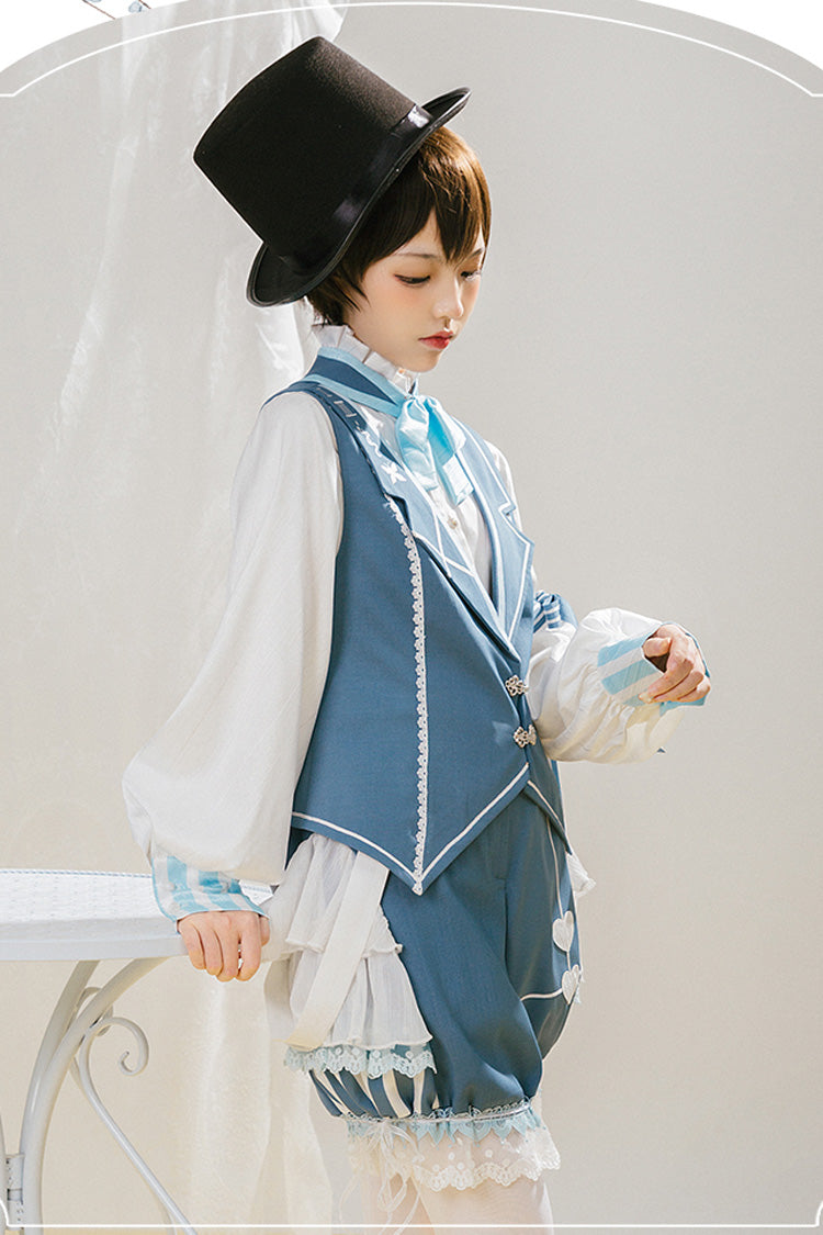 Blue/White Alice Detective Series Ouji Lolita Set
