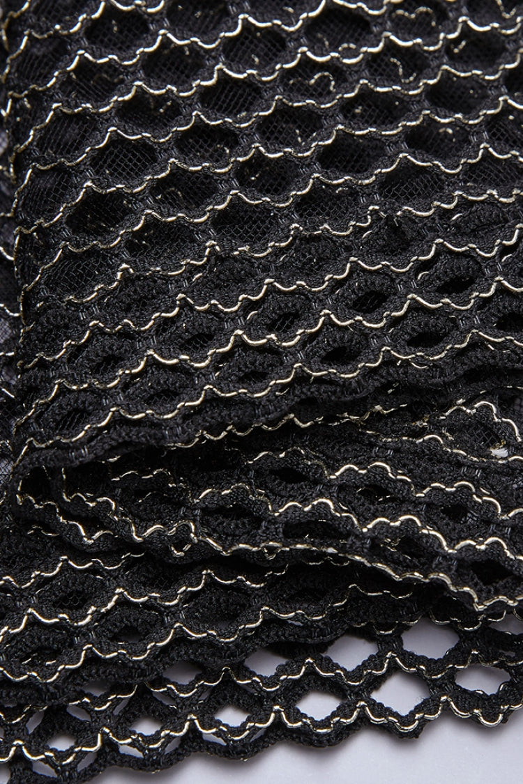 High Collar Sleeveless Rivet Decoration Sheer Mesh Men's Steampunk Vest 2 Colors