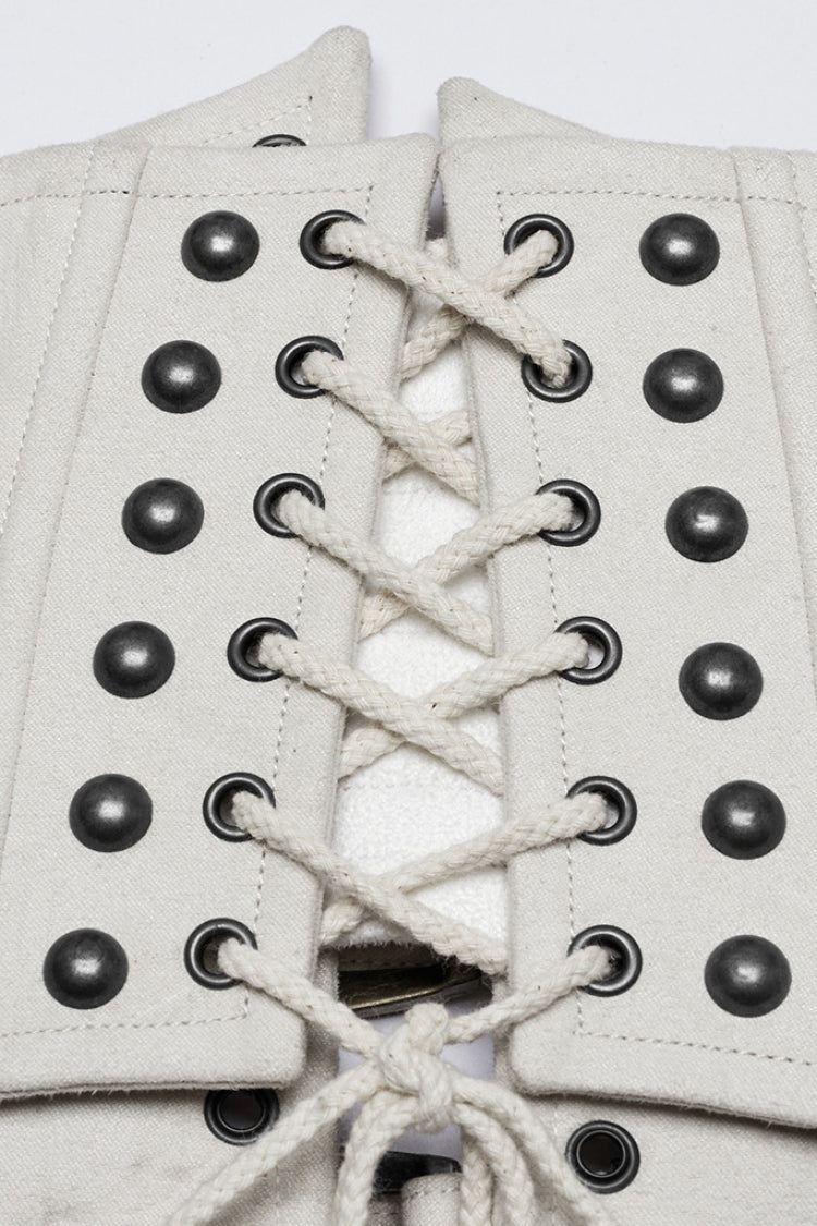 White Multi-buckle Strap Underbust Women's Punk Corset