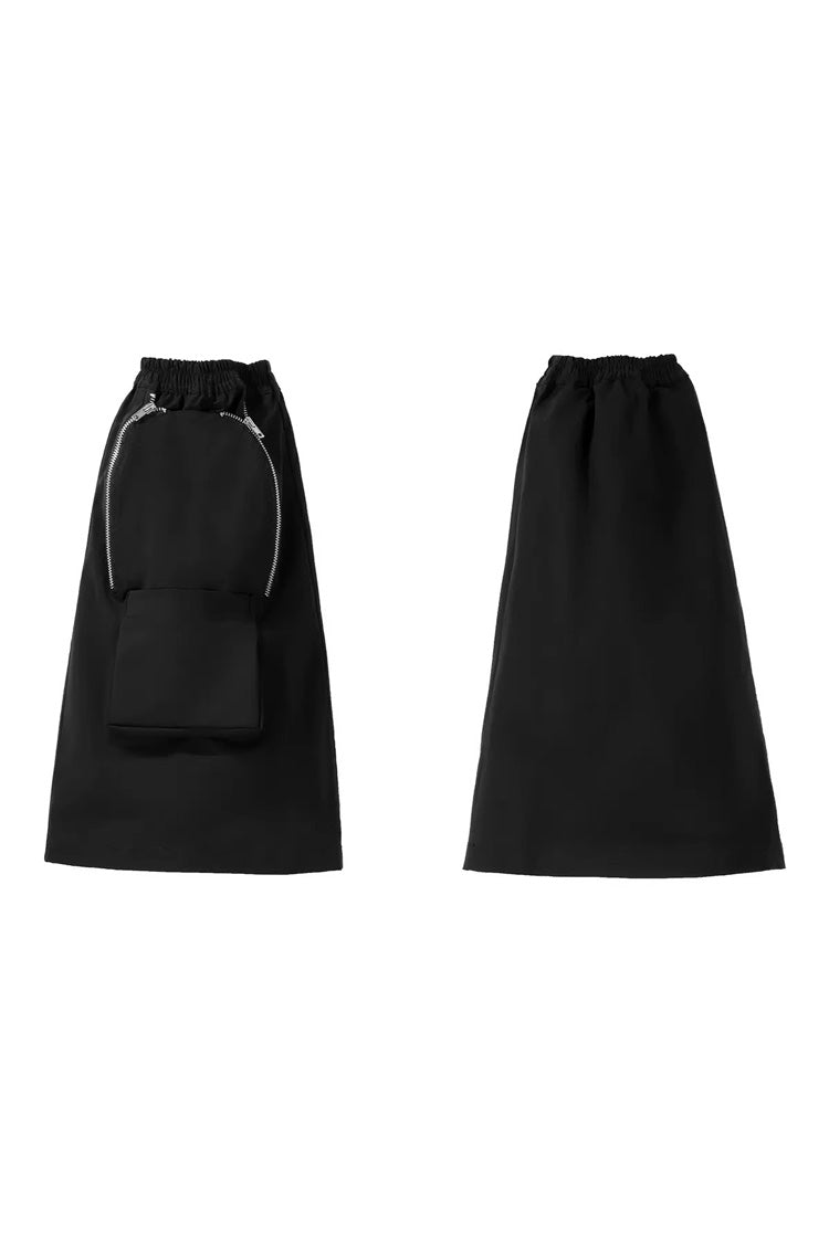 Black Techwear Long Sleeves Hooded Zippered Ouji Gothic Cool Lolita Set