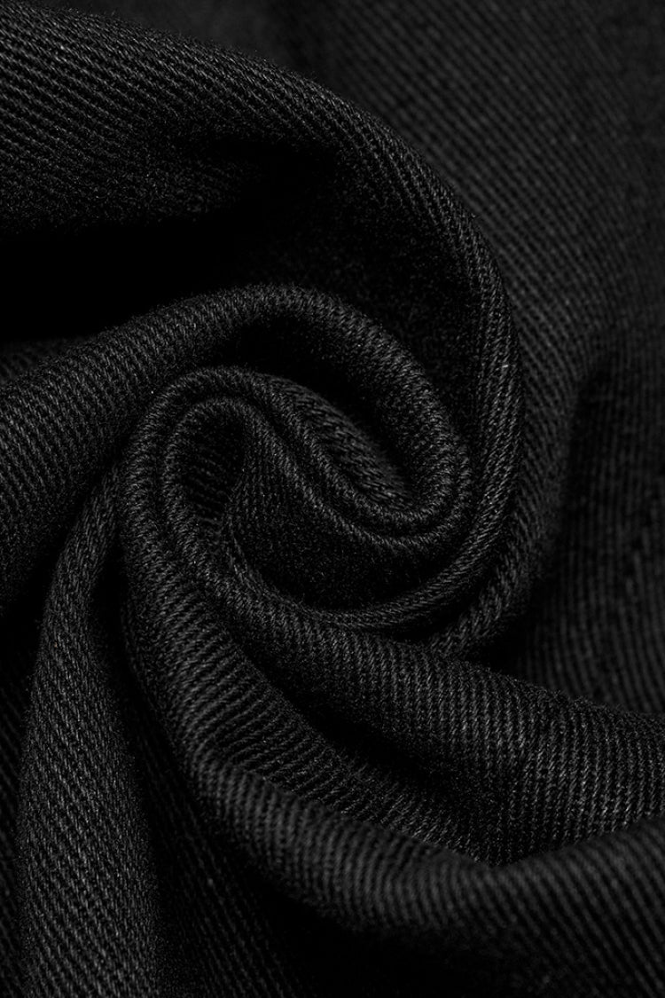 Black Stand Collar Stitching Slim Men's Punk Vest