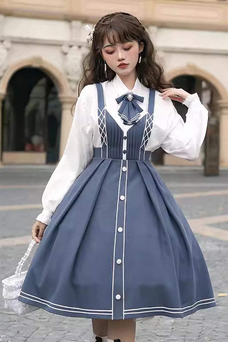 Blue Book of Lies Sweet College Style Elegant Lolita Jsk Dress