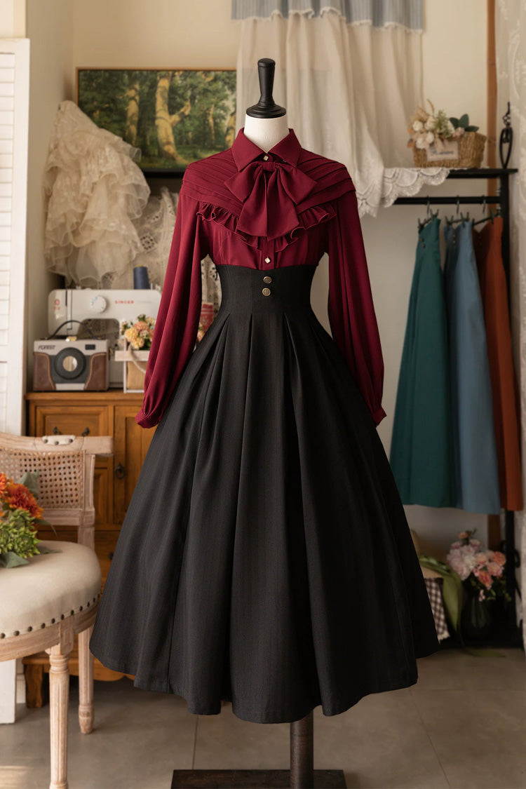 Gothic Lolita Blouse - Basket Of The Forest, 4 Colors, Ruffled, Long Sleeves - additional product view 7