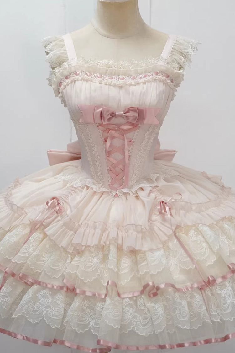 Gothic Lolita Dress - Bale Bebe, Pink, Lace-Up, Sweet Style, Ballet-Inspired Style - additional product view 4