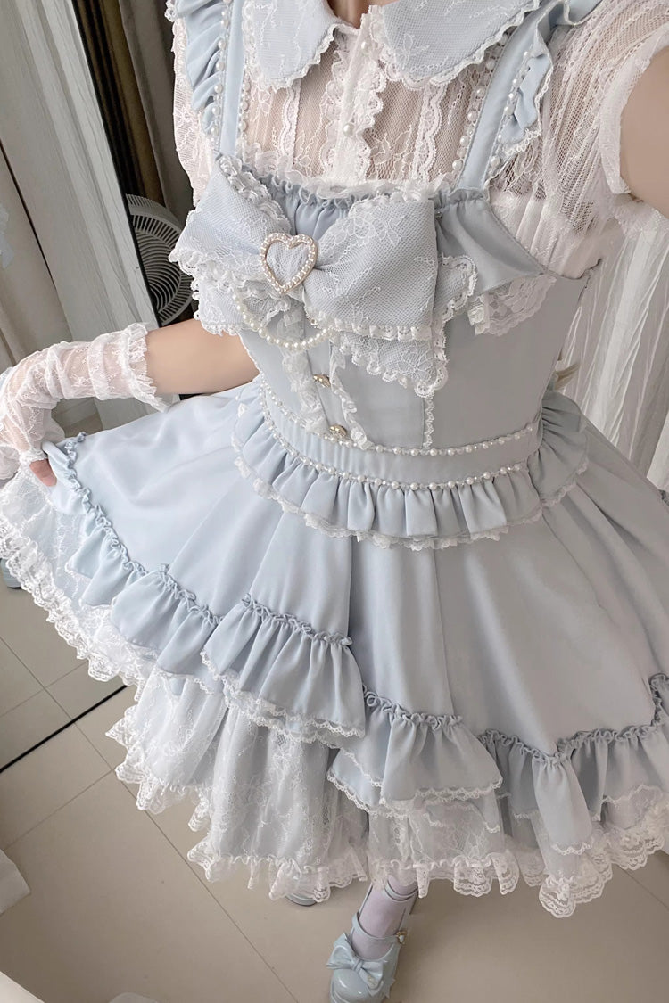 Gothic Lolita Dress - Confession Heartbeat, Blue, Lace Trim, Ruffled, Layered - additional product view 12