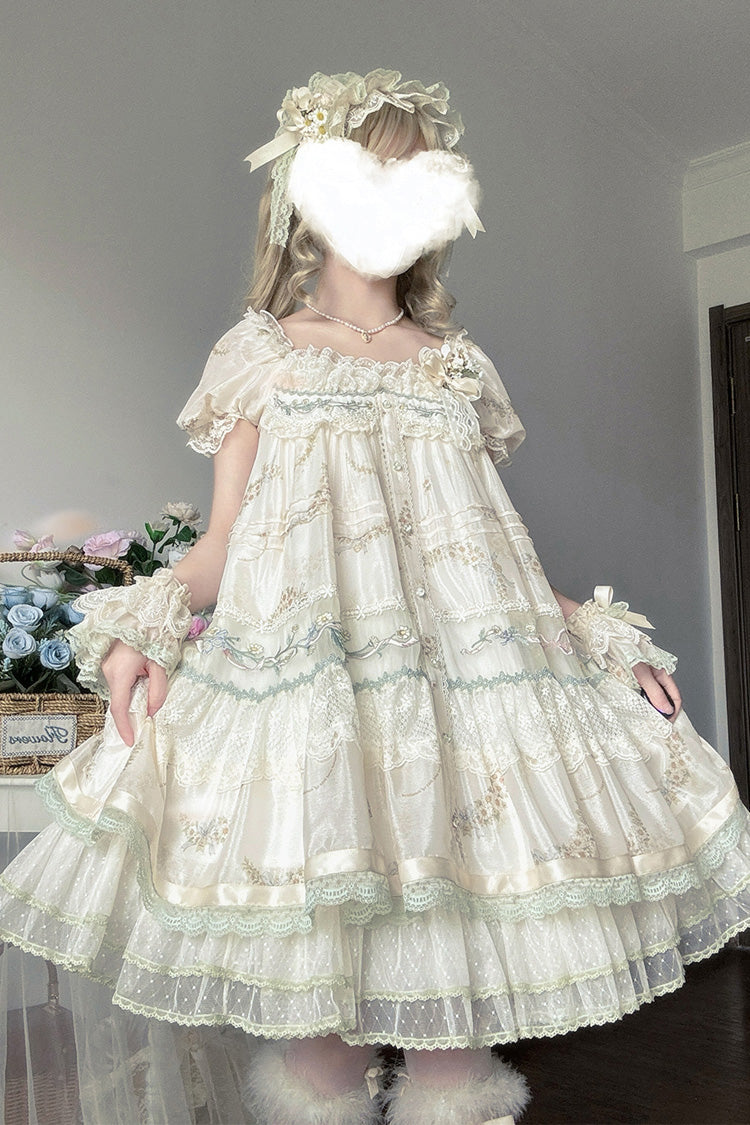 Gothic Lolita Dress - Daisy Poetry, Multi-Color, Sweet Style, Lace Trim, Ruffled - additional product view 6