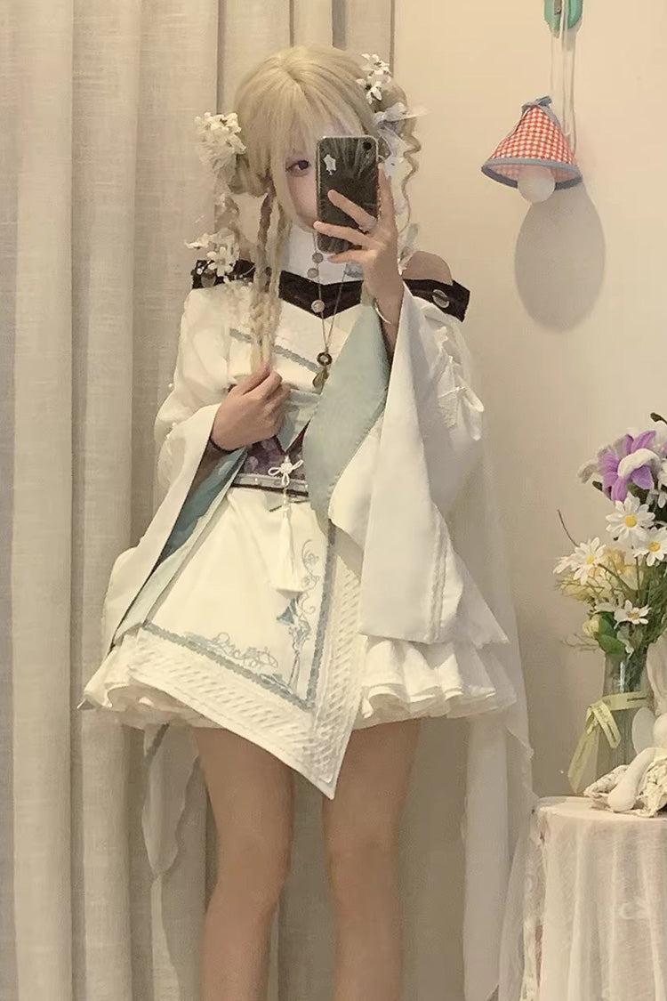 Gothic Lolita Dress - Dragon’s Breath Valley, White, Detachable Detail, Long Sleeves - additional product view 5