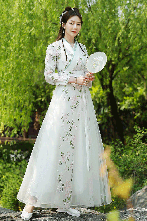Gothic Lolita Dress - Elegant Green Leaf, 2 Colors, Chinese-Inspired Style, Embroidered - additional product view 3