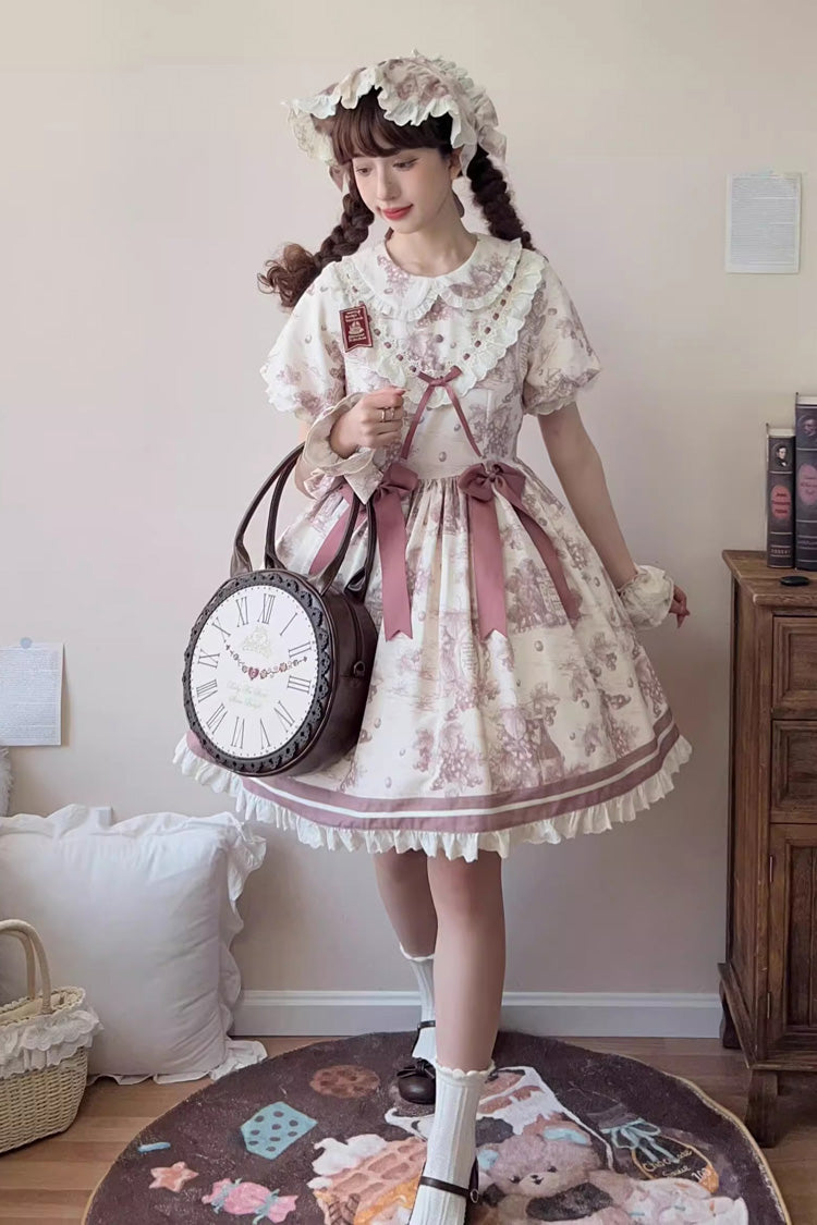 Gothic Lolita Dress - Grape Moon Almanac, Purple, Lace Trim, Ruffled, Printed - additional product view 9