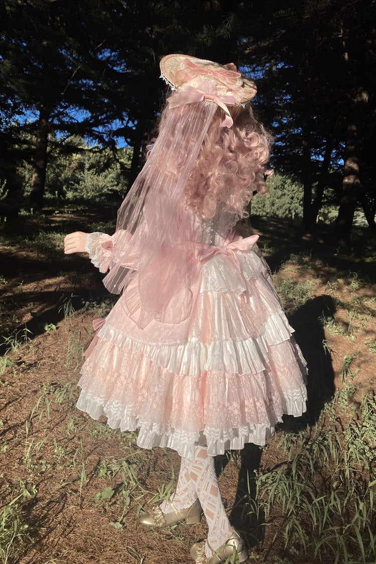 Gothic Lolita Dress - Hanayome, Pink, Long Sleeves, Sweet Style, Bow Detail - additional product view 10
