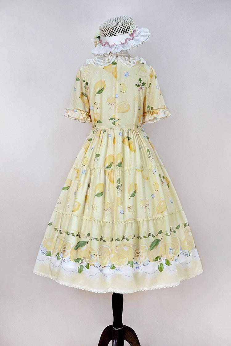 Gothic Lolita Dress - Lemon Chicken, Yellow, Printed, Sweet Style, Bow Detail - additional product view 9