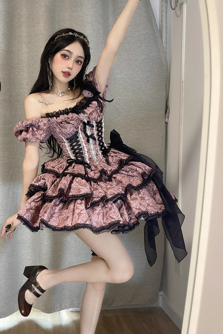 Gothic Lolita Dress - Medea Kiss, Pink, Layered - Lolita Coordinate Dress - additional product view 4