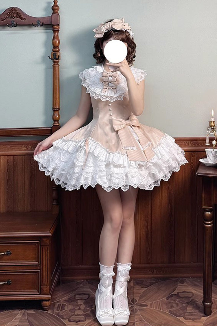 Gothic Lolita Dress - Miss Tsundere, Champagne, Lace Trim, Ruffled, Layered - additional product view 7