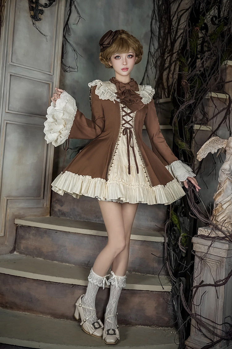 Gothic Lolita Dress - Nutcracker, 2 Colors, Stand Collar, Ruffled, Lace-Up - additional product view 23