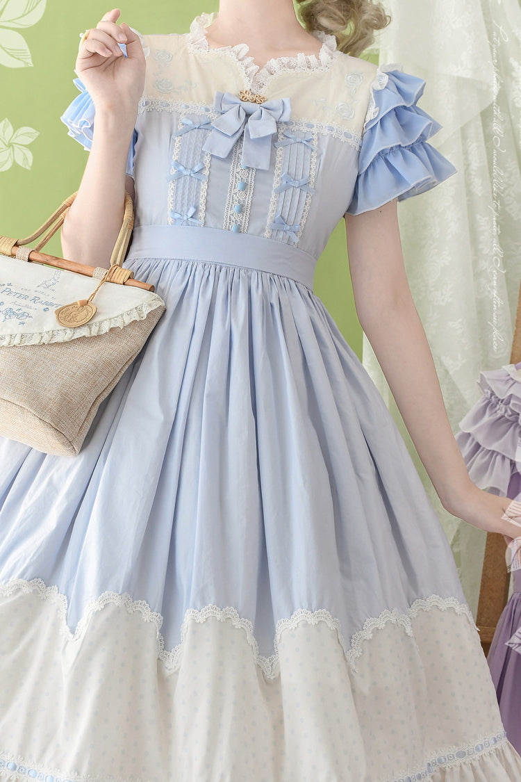 Gothic Lolita Dress - Summer Wind, 3 Colors, Embroidered, Sweet Style, Ruffled - additional product view 10
