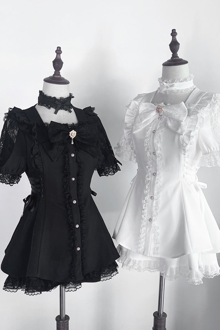 Gothic Lolita Dress - Waltz, White, Bow Detail, Ruffled - Tea Party Dress - additional product view 8