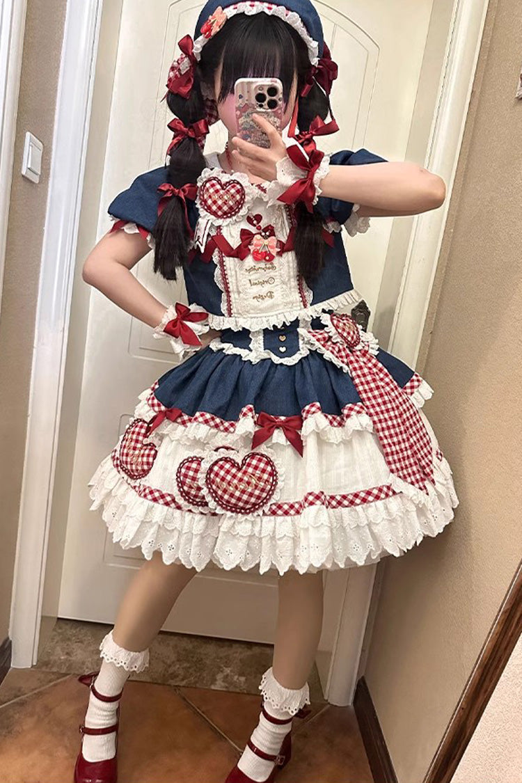 Gothic Lolita Skirt - Peach Heart Lilith, 3 Colors, Sweet Style, Bow Detail, Lace Trim - additional product view 5