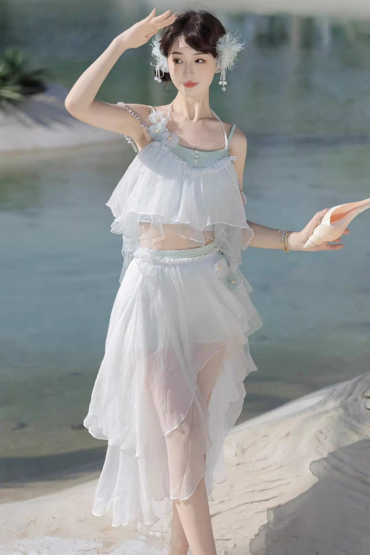 Gothic Swimwear - Summer Beach Lace Three-piece, White, Women's Style, Sweet Style - additional product view 9