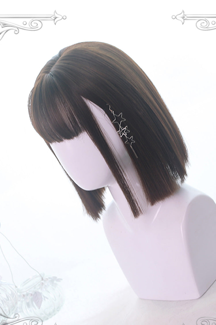 Kawaii Fashion Wig - Air Bangs Medium, Brown, Sweet Style - Lolita Coordinate Hair - additional product view 2