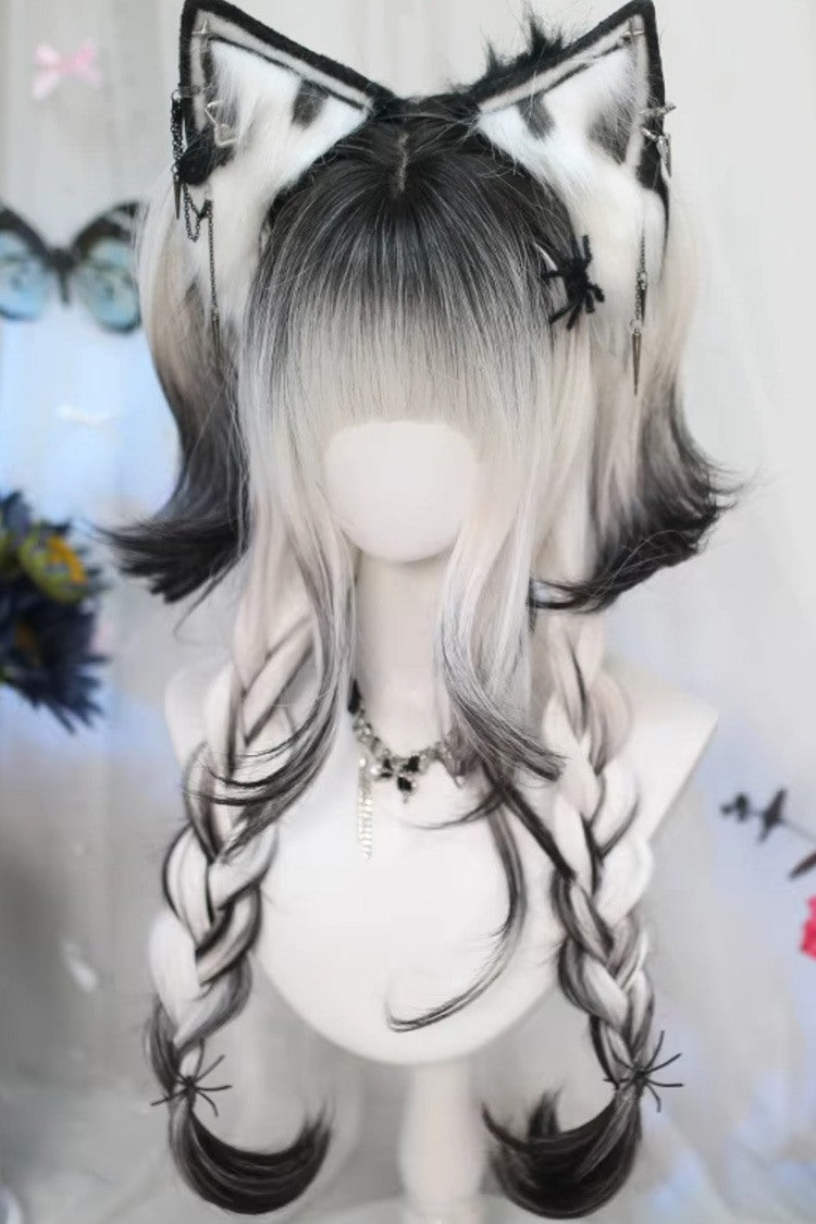 Kawaii Fashion Wig - Black/white Ombre, 2 Colors, Sweet Style - additional product view 4