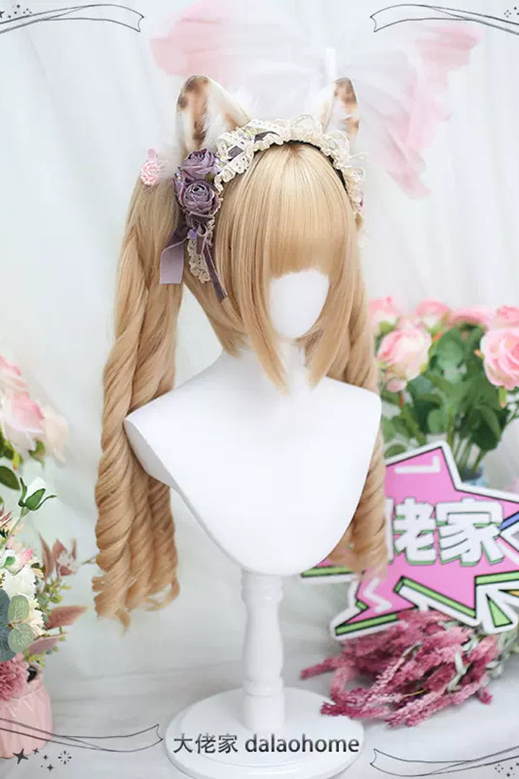 Kawaii Fashion Wig - Golden Secondary Roman Curl, Gold, Sweet Style - additional product view 3