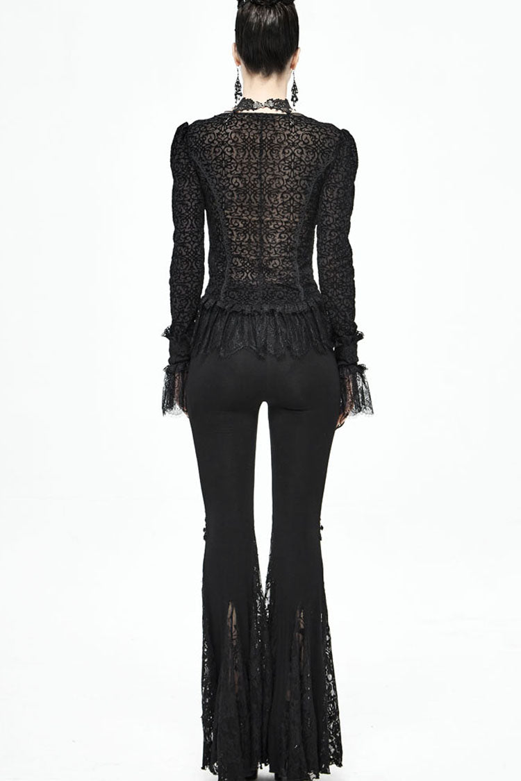 Lolita Blouse - Lack, Black, Women's Style, Gothic Style, Lace Trim - additional product view 10