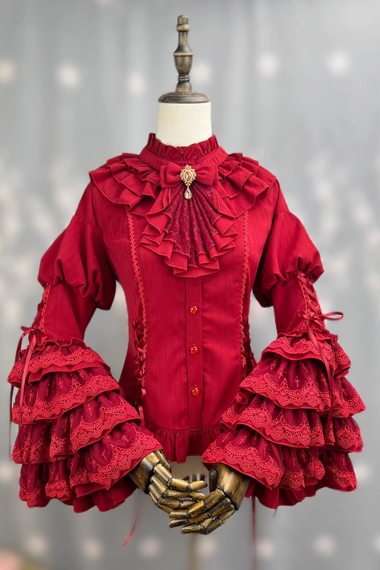 Lolita Blouse - The Angel Of Good And Evil, 4 Colors, Classic Style, Lace Trim, Ruffled - additional product view 9
