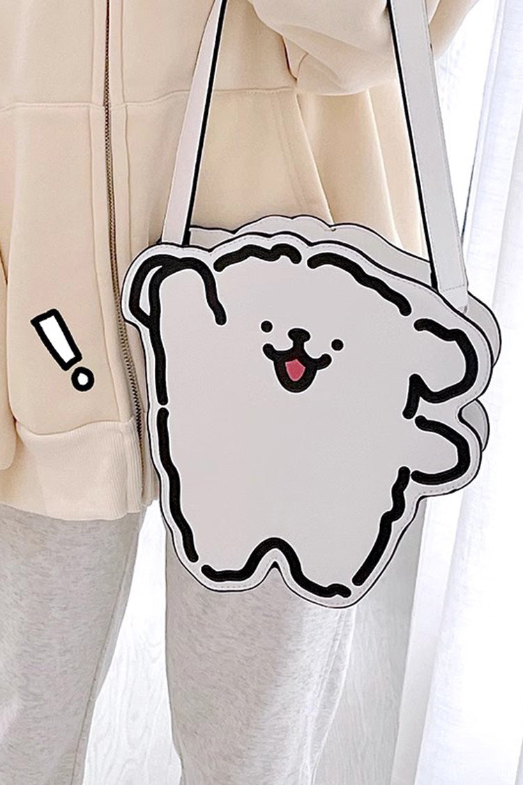 Lolita Character Bag - White/black Line Puppy Print, 2 Colors, Printed, Sweet Style - additional product view 3