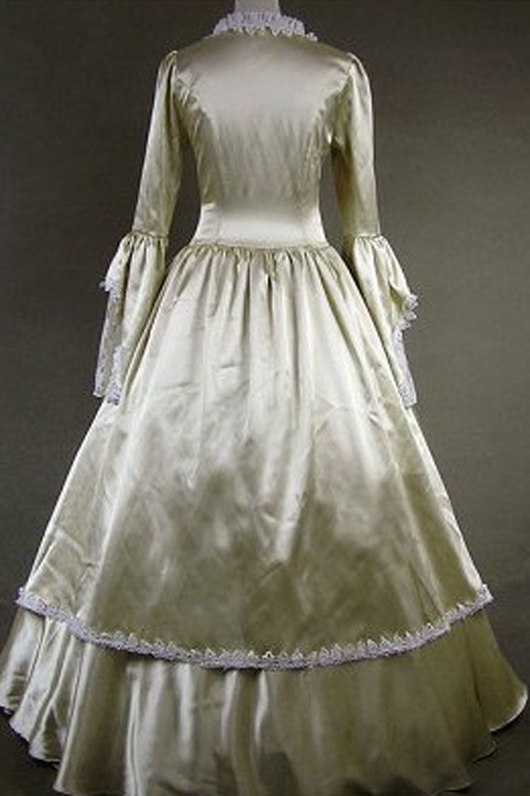 Lolita Dress - Champagne Cotton Square Collar, Champagne, Square Collar, Bow Detail - additional product view 2