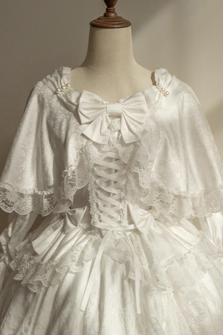 Lolita Dress - Cherish, White, Long Sleeves, Sweet Style, Bow Detail - additional product view 10
