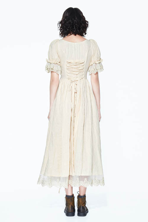 Lolita Dress - Creamy White, White, Women's Style, Lace Trim, Embroidered - additional product view 7