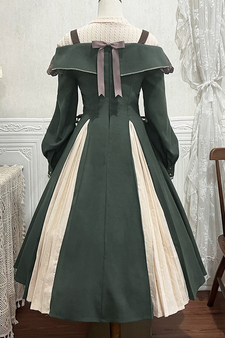 Lolita Dress - Dark Green, Green, Bow Detail, Ruffled, Embroidered - additional product view 11
