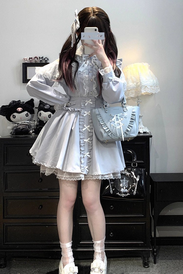 Lolita Dress - Dolls Only, 4 Colors, Bow Detail, Lace Trim, Ruffled - additional product view 12