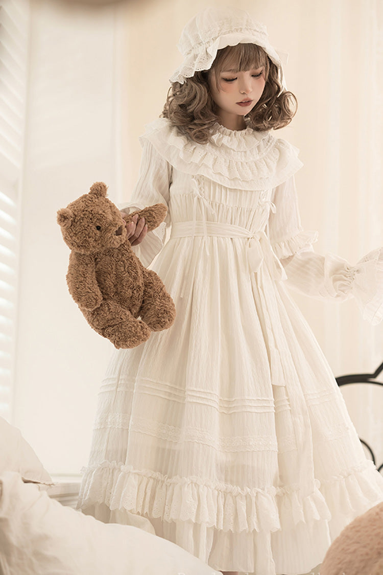 Lolita Dress - Good Night, White, Lace-Up, Long Sleeves, Sweet Style - additional product view 9