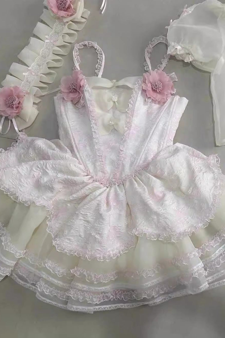Lolita Dress - Jasmine Rain, Pink, Ruffled, Sweet Style, Bow Detail - additional product view 6