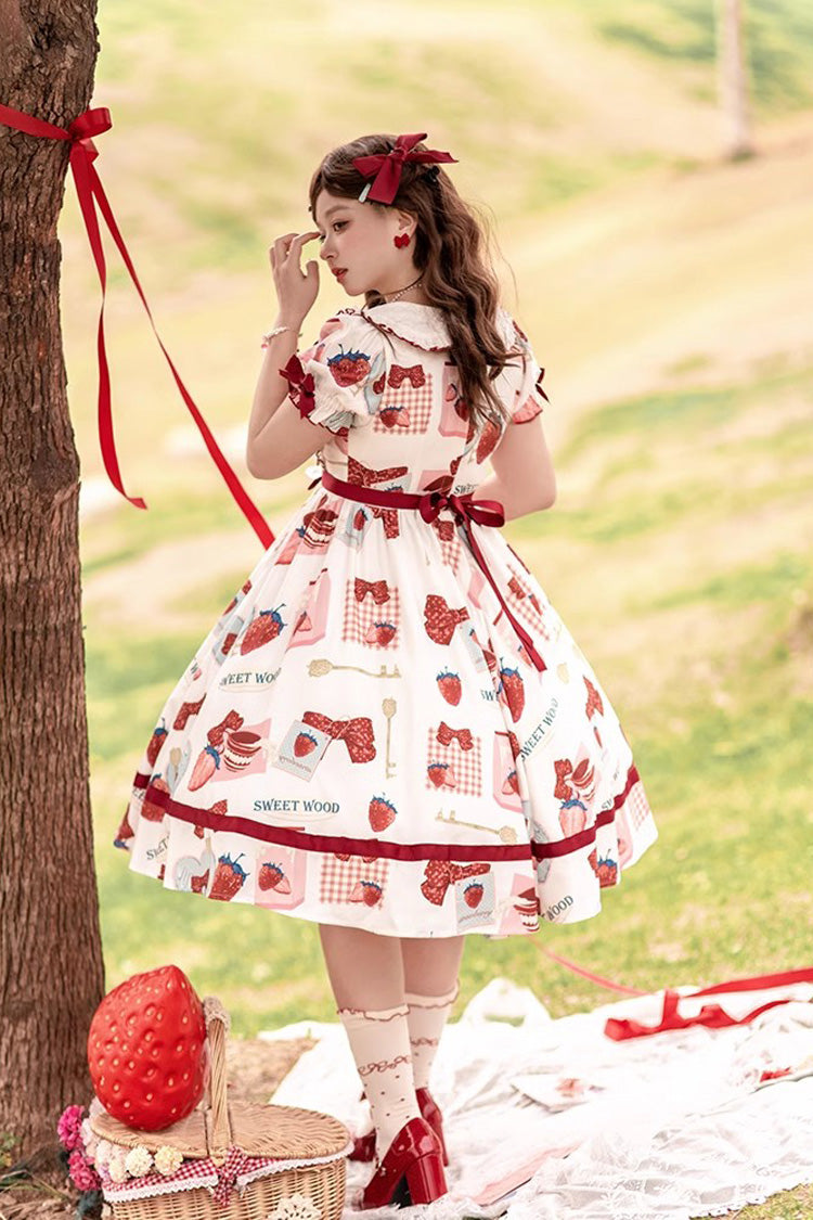 Lolita Dress - Multi-color Strawberry, Multi-Color, Short Version, Short Length - additional product view 5