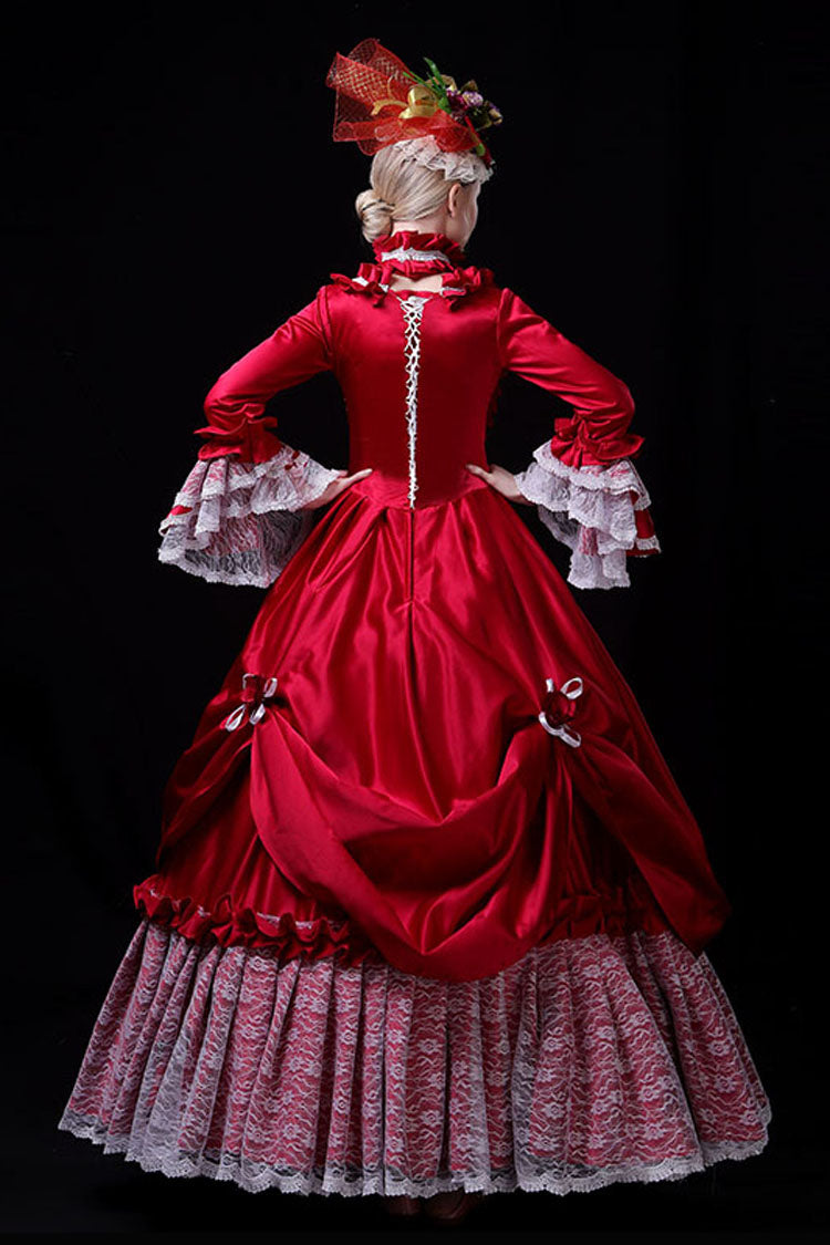 Lolita Dress - Multi-layer Hime Sleeves High, Red, High Waist, Embroidered - additional product view 5