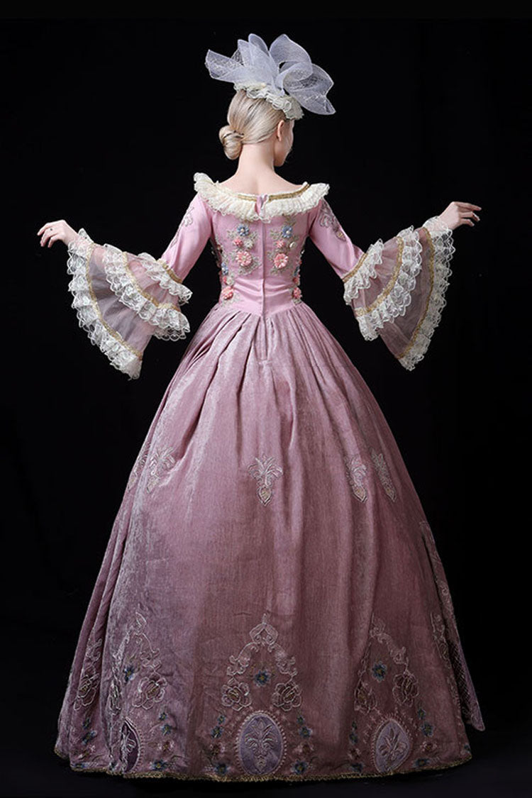 Lolita Dress - Multi-layer Trumpet Sleeves High, Pink, High Waist, Printed, Embroidered - additional product view 5
