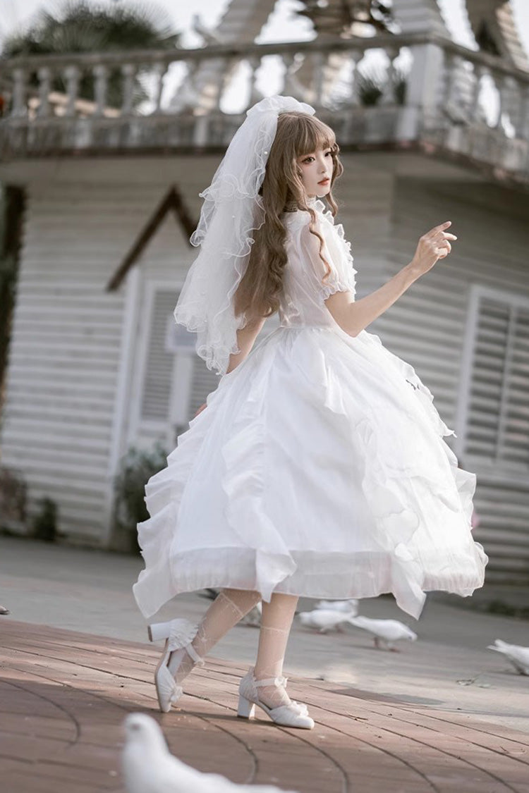 Lolita Dress - Ode To Floating Lights Fantasy, White, Ruffled, Sweet Style, Bow Detail - additional product view 9