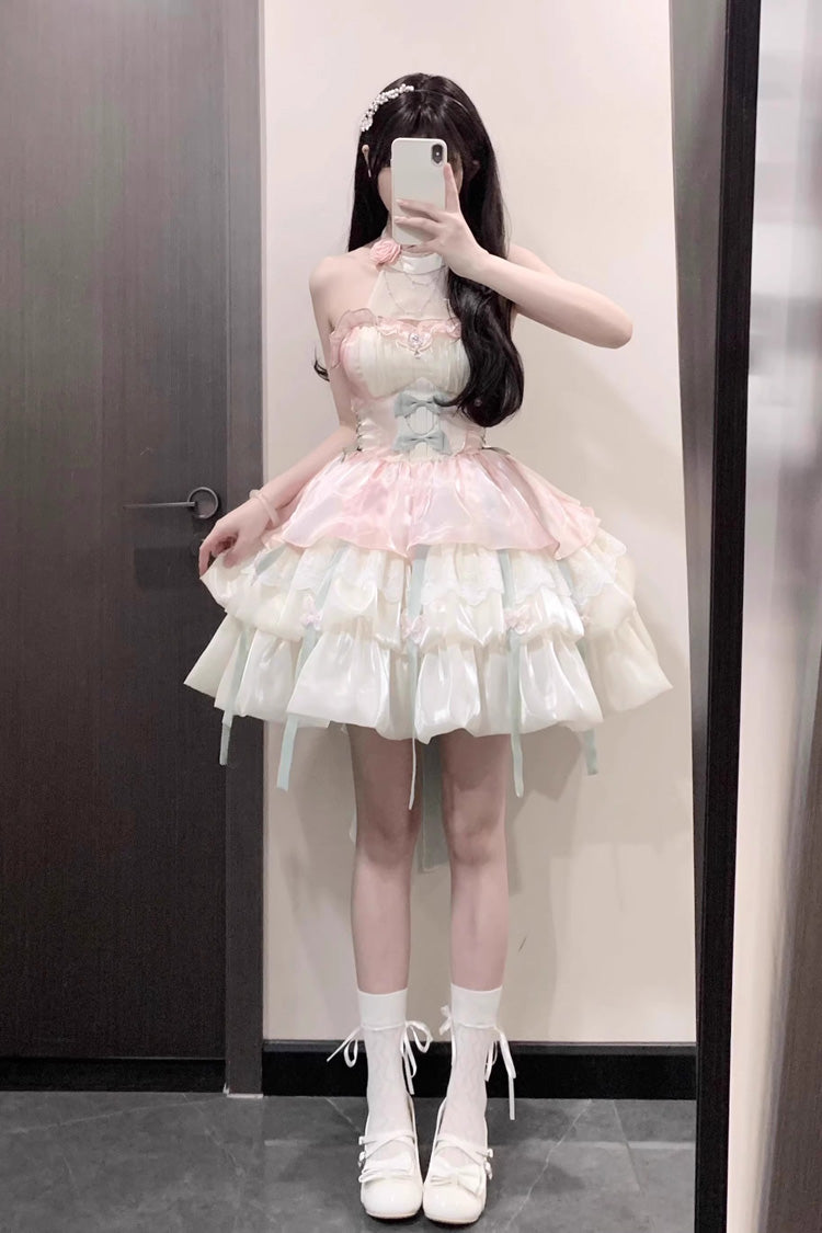 Lolita Dress - Pink/green Love God's Promise, 2 Colors, Sweet Style, Ruffled - additional product view 6