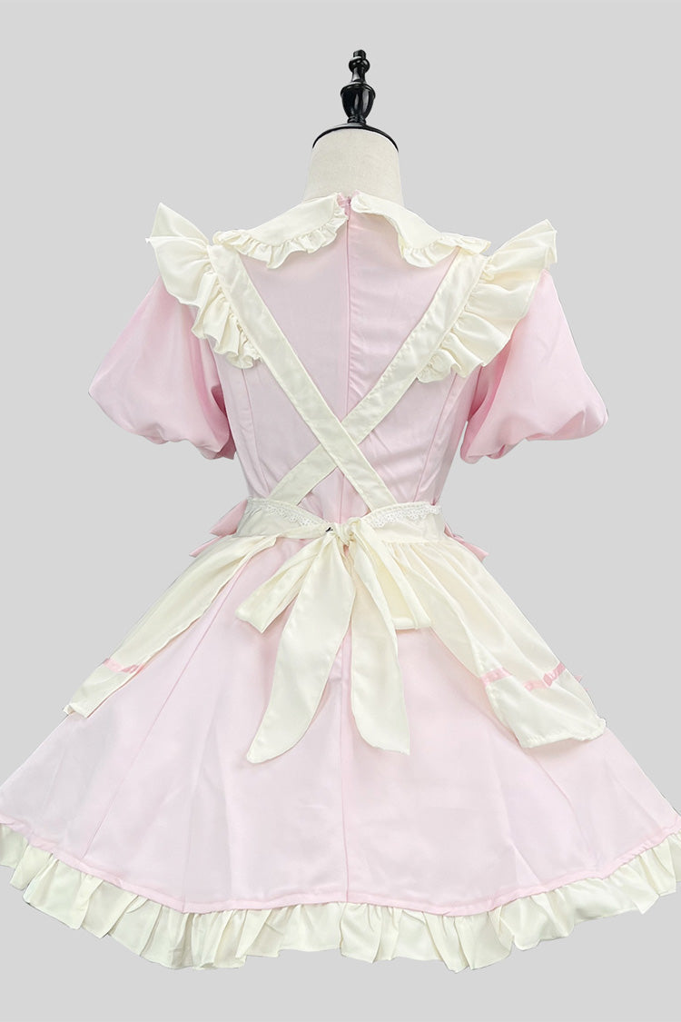 Lolita Dress - Pink/white, 2 Colors, Plus Size, Lace Trim, Ruffled - additional product view 2
