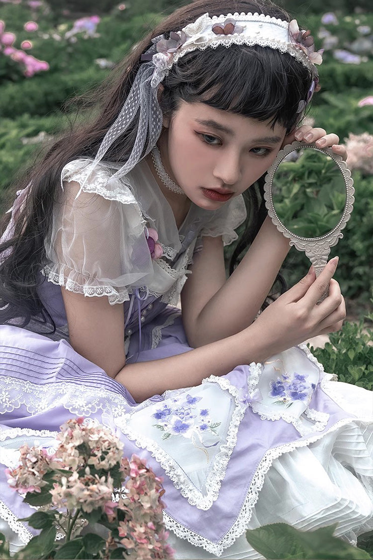 Lolita Dress - Print, Purple, Classic Style, Bow Detail, Ruffled - additional product view 7