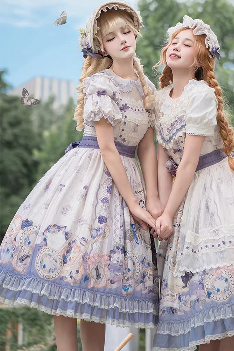 Lolita Dress - Red Hare Tea Party, 2 Colors, Long Sleeves, Sweet Style, Lace Trim - additional product view 5