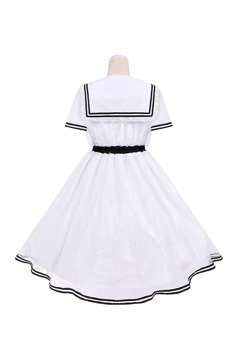 Lolita Dress - Seaside Sweetheart, White, Lace-Up, Sweet Style, Lace Trim - additional product view 12