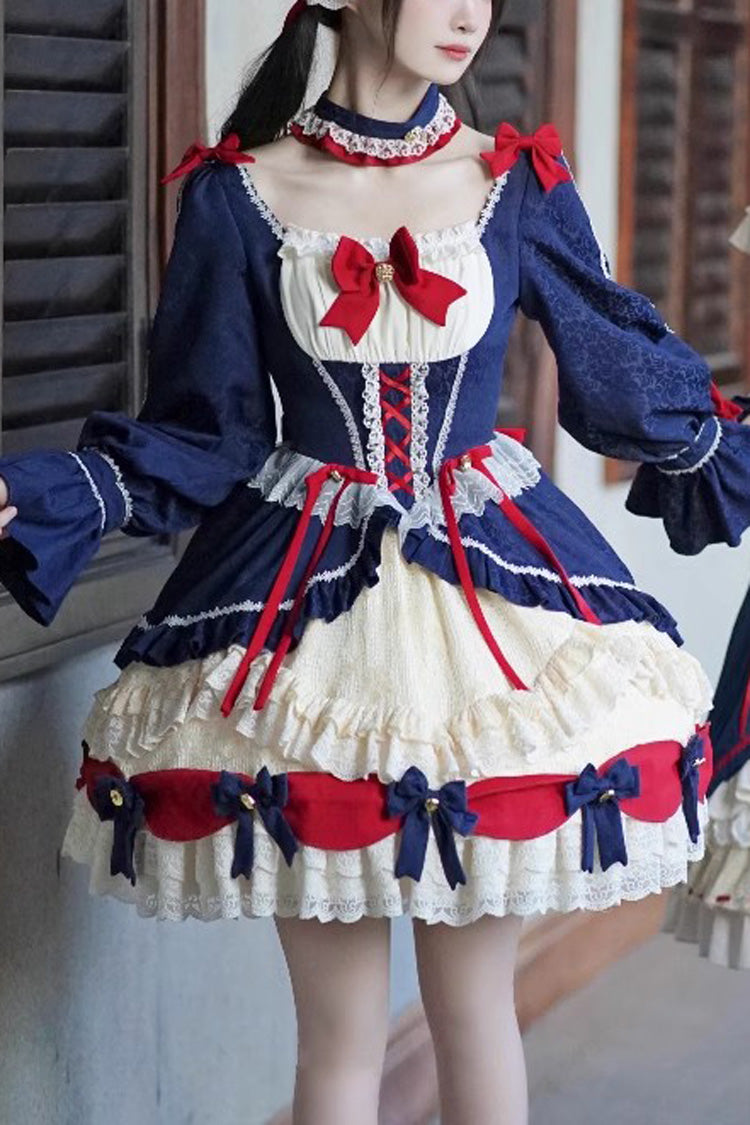 Lolita Dress - White/blue Snow White Love Song, 2 Colors, Long Sleeves, Sweet Style - additional product view 11