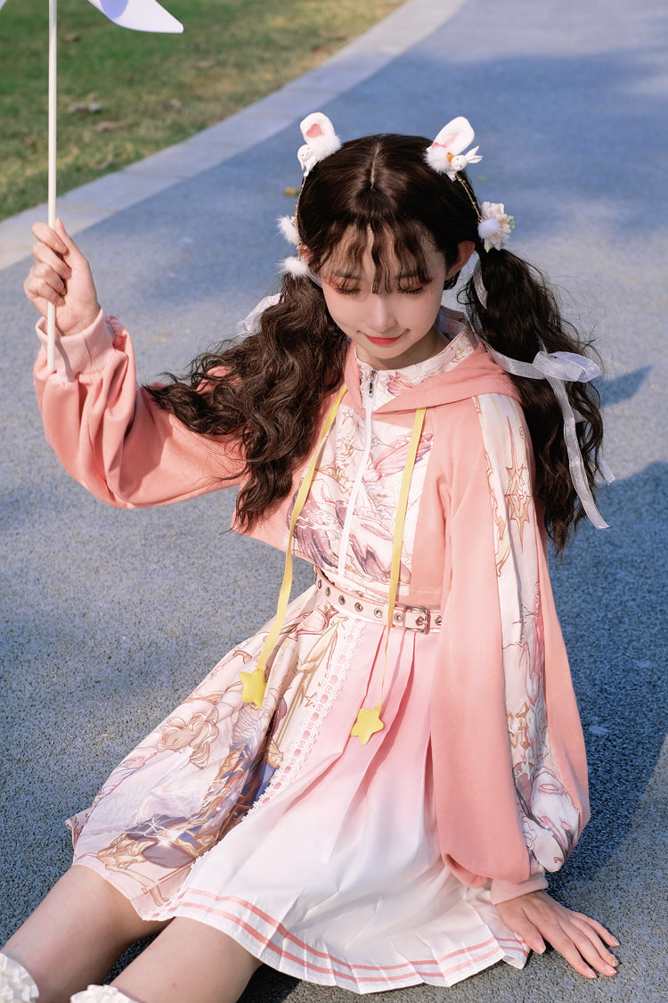Lolita JSK Dress - Beginning Of Sun And Moon Series, Pink, Printed, Sweet Style - additional product view 3